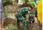 Bersama Warga, Babinsa Koramil 03/Wonosalam Gotong-Royong Membuat Parit