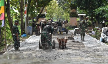 TMMD Sengkuyung Tahap I Tahun 2026 Kodim 0716/Demak Sudah Resmi Dibuka, TNI Dan Warga Kebut Pengecoran Jalan